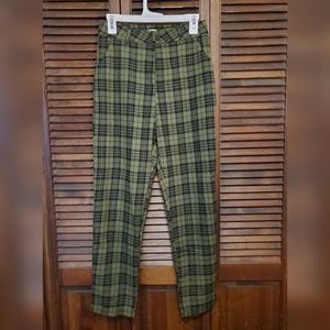 Romwe Pants Green Black Plaid M 6